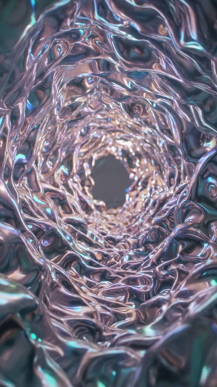 Abstract Iridescent Metallic Tunnel Vortex