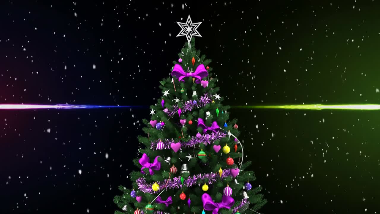 눈이 내리고 크리스마스 트리