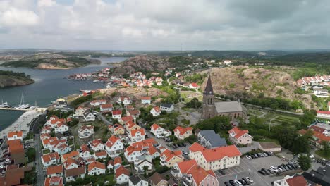 town ascent - fjallbacka sweden drone