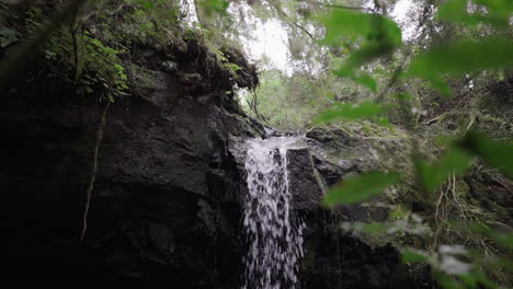 scenic waterfall flowing on lush tropical forest, gruta india, misiones, argentina