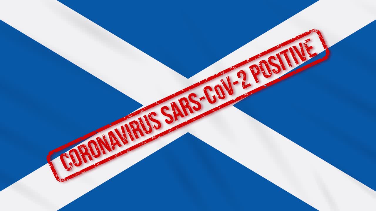 스코틀랜드의 흔들리는 발은 covid-19에 대한 긍정적 인 반응으로 인쇄되었습니다.