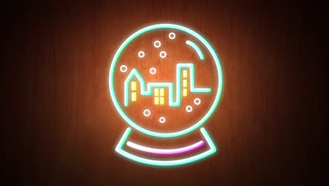 Snow-globe-neon-sign-on-orange-background