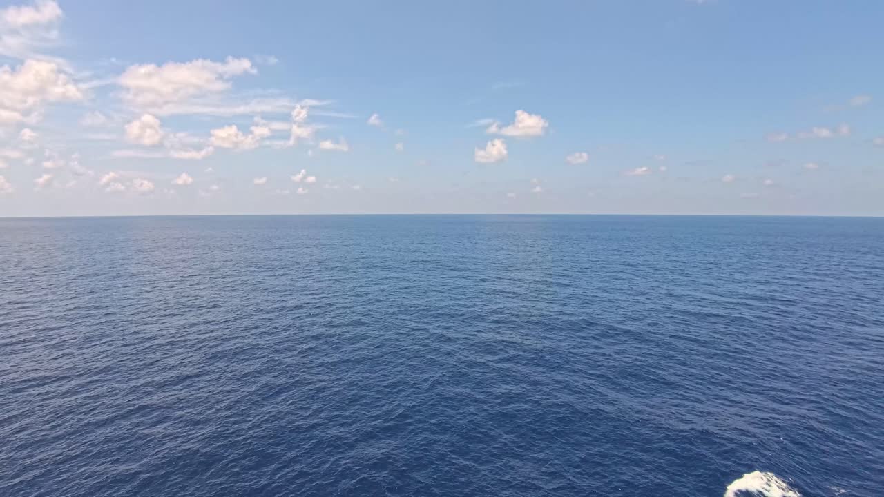 Open ocean view with blue sea and sky