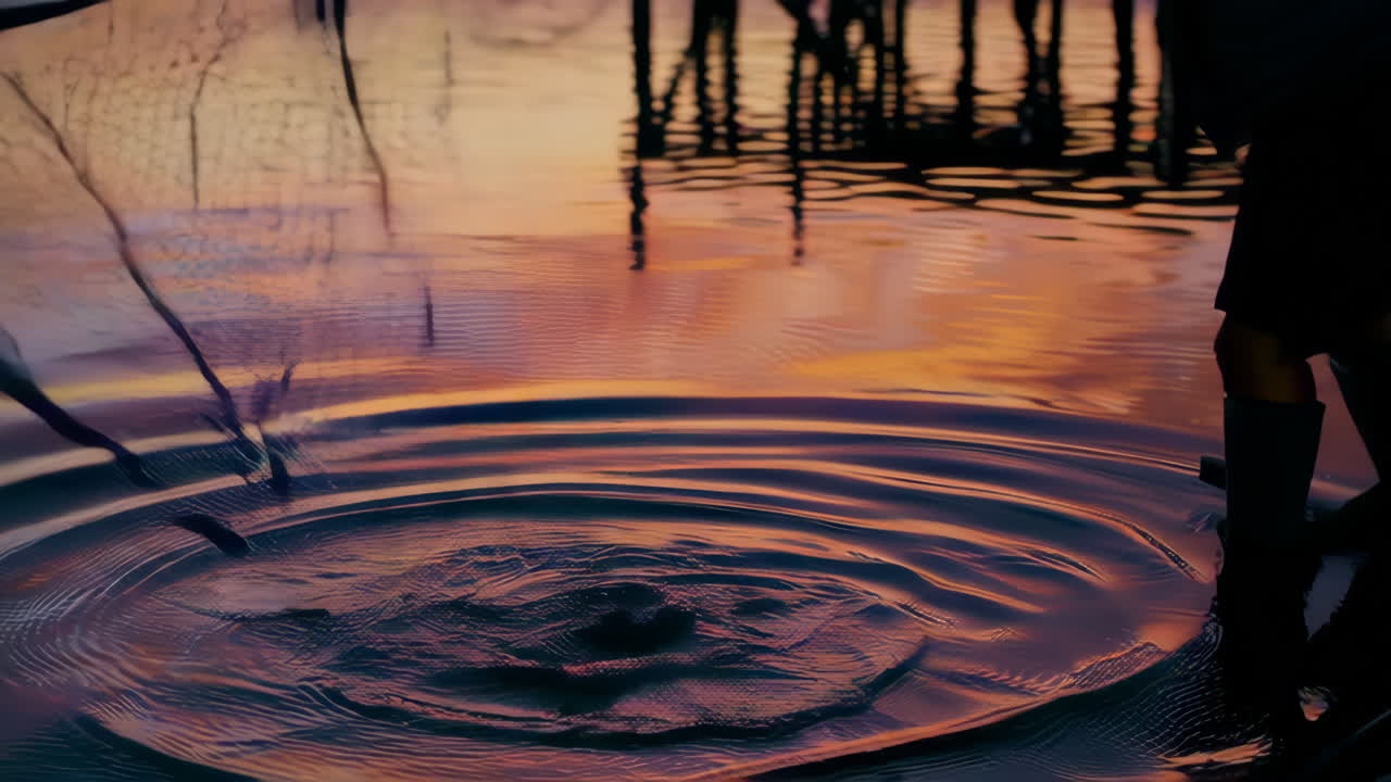 pescador al atardecer