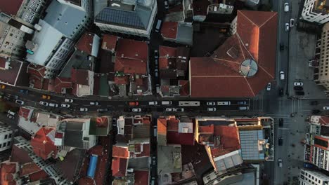 aerial top down view of urban streets and houses in istanbul. 4k footage in turkey.