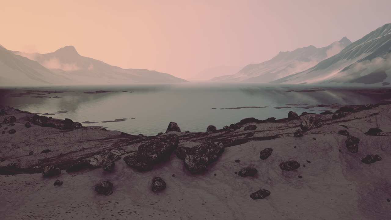 playa con grandes piedras redondas en la costa del mar de barents en el ártico