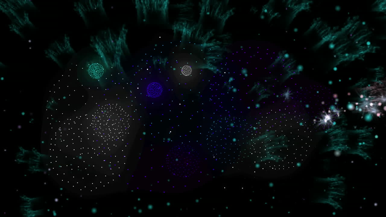 Animation of fireworks on black backrgound