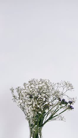 꽃병 에 색 과 보라색 꽃