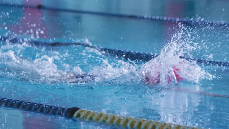 swimmer training in a swimming pool