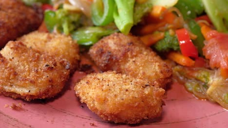 crispy fried food with vegetables