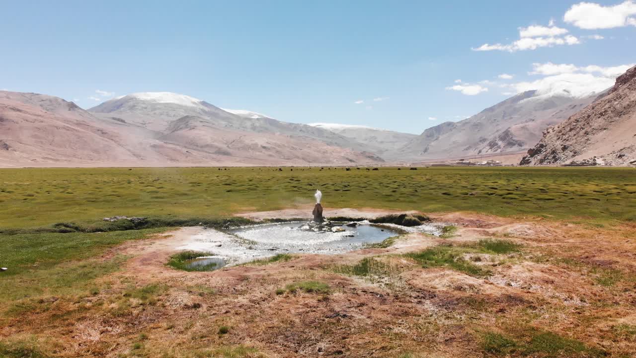 Geyser in a Mountain Valley