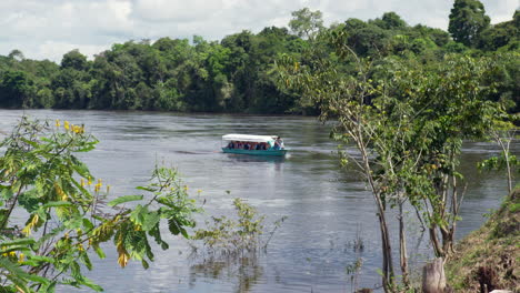 amazonian river passenger boat on a sunny day