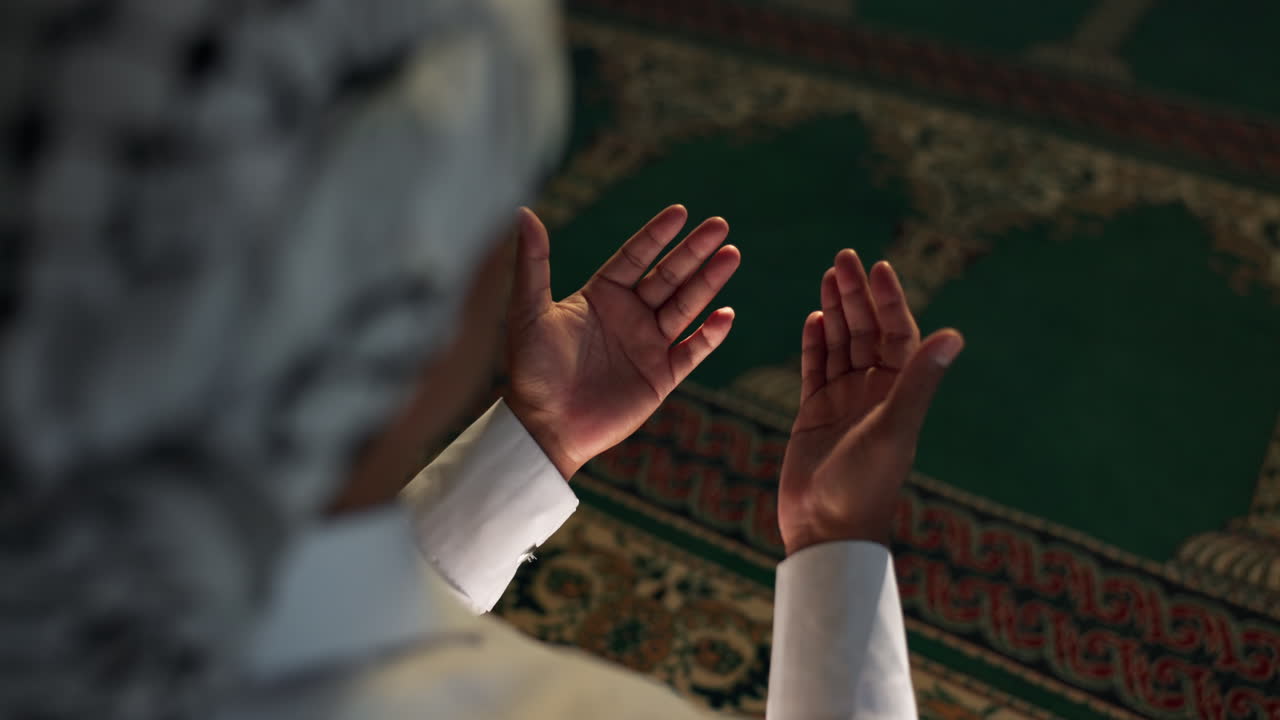 Muslim praying in a mosque
