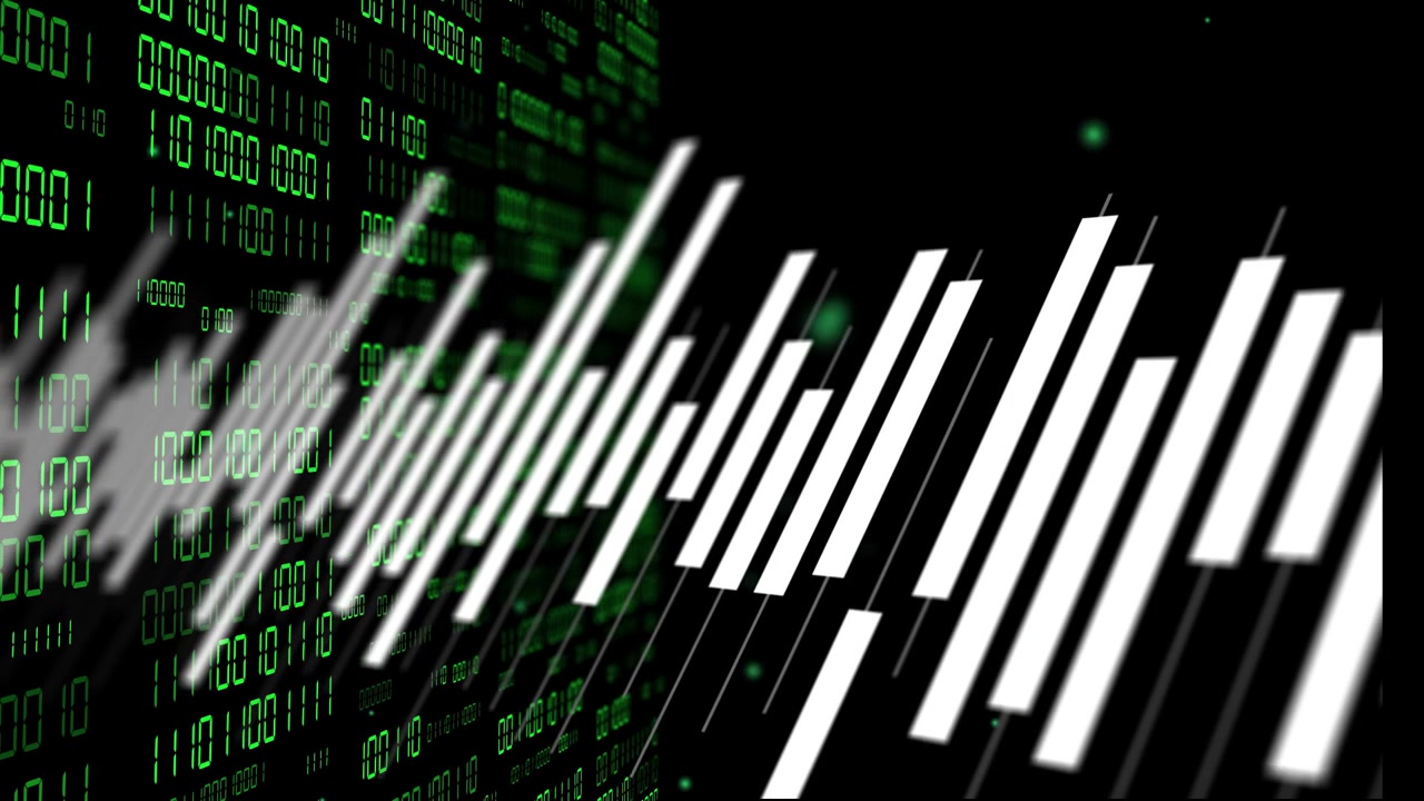 Playback starting, white slanted bars shifting right and pulsing, visualizing streaming data flow