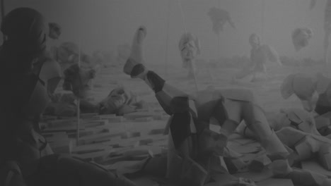 destroyed andorids on a junkyard in xray