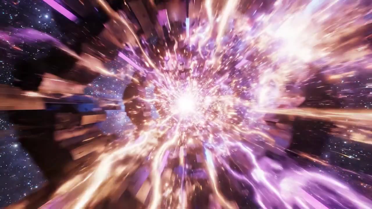 A Mesmerizing Journey Through a Hyperspace Tunnel, Embellished with Vibrant Colors and Exquisite Energy Patterns, Transporting Viewers into the Depths of the Cosmos