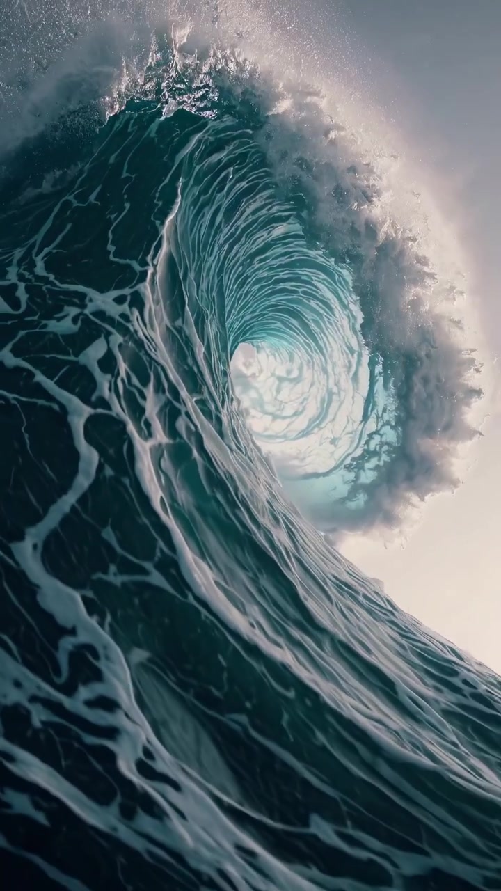 Powerful Ocean Wave Breaking in Slow Motion