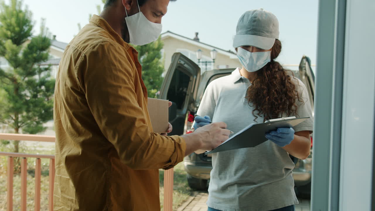 Delivery Person Dropping Off a Package