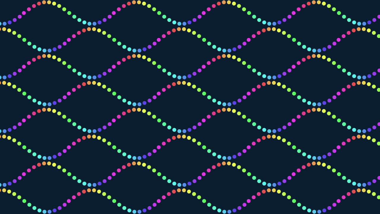 Vibrant rainbow colored waves flow seamlessly in a zigzag pattern over a dark background in this dynamic and lively image