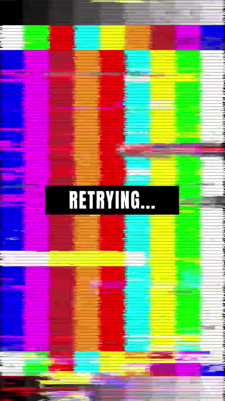 Efeito Glitch Digital com Sobreposição de Texto "Tentando Novamente".
