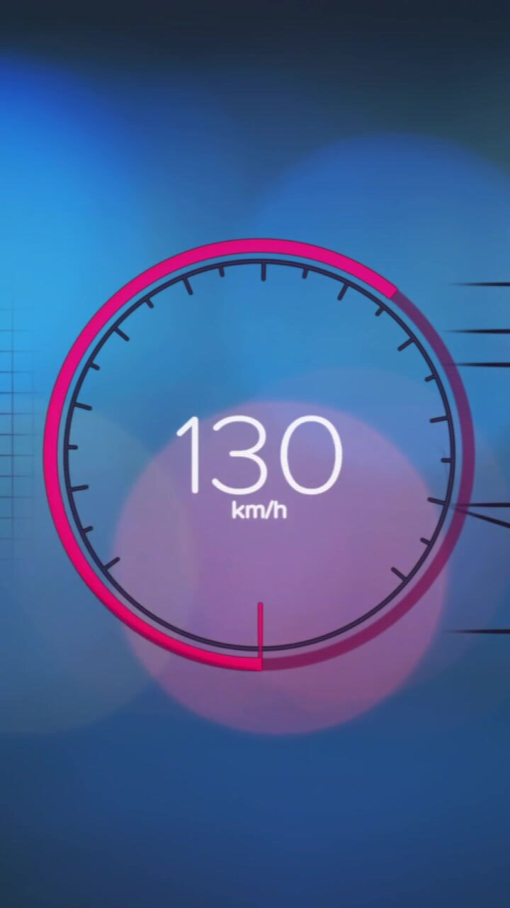 Animated Digital Speedometer Display Showing Increasing and Decreasing Speed