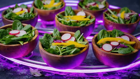 bowls of fresh salad