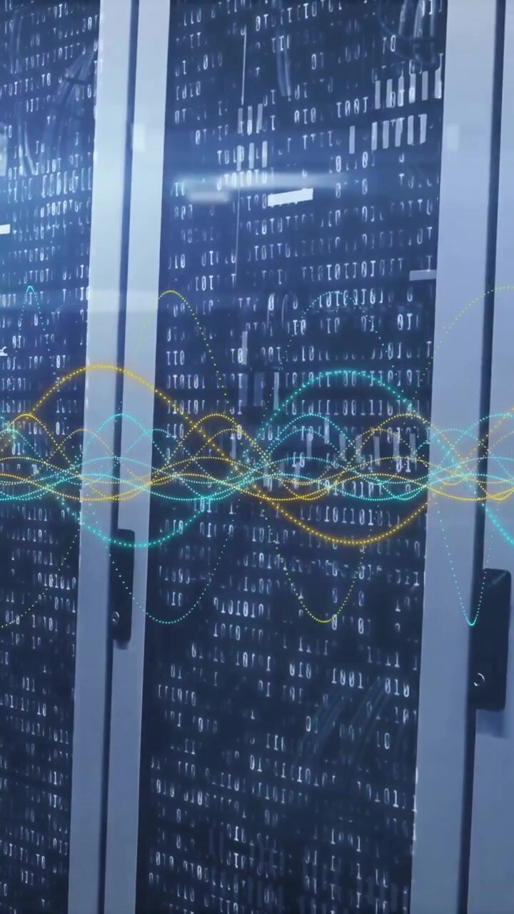 Processing data animation over servers in high-tech data center environment