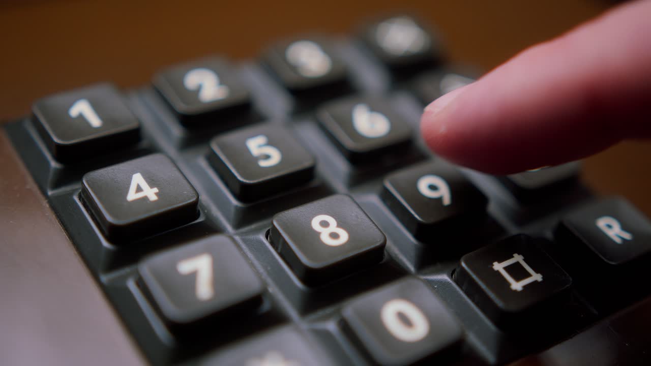 Close-up of a calculator keypad