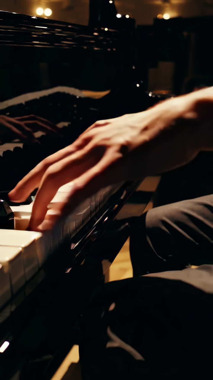 el pianista actuando