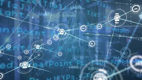 animation of network of connections over data processing