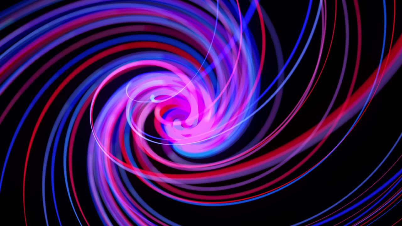 flujo de luz bg en 4k. fondo en bucle abstracto con rastros de luz, flujo de líneas de neón rojo azul en el espacio se mueven para formar formas espirales en bucle. fondo de diseño de movimiento moderno de moda. efecto de luz,