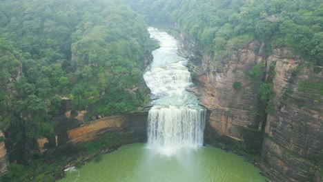 waterfall rajdari devdari and latif shah dam aerial view