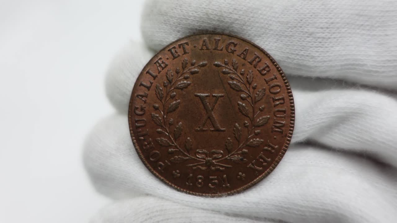 monedas antiguas. moneda de cobre portuguesa 2
