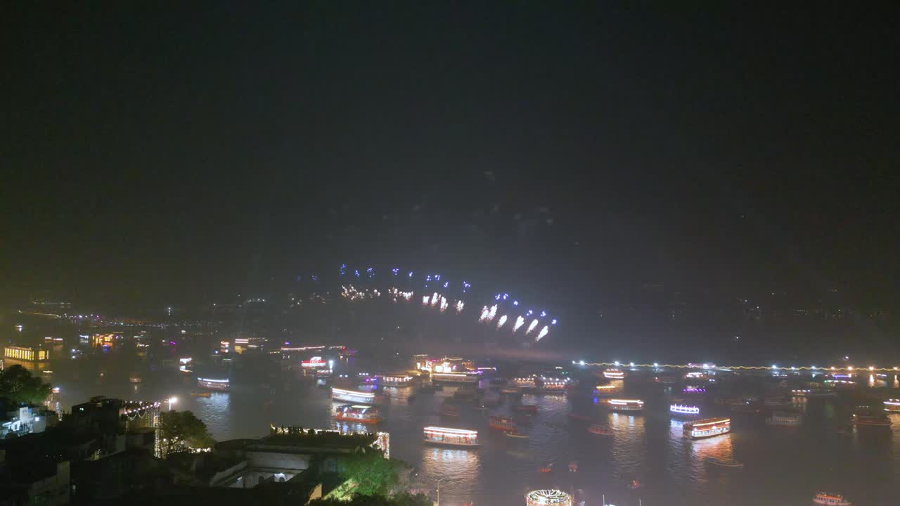 Aerial View of Dev Deepawali Varanasi Fire Cracker