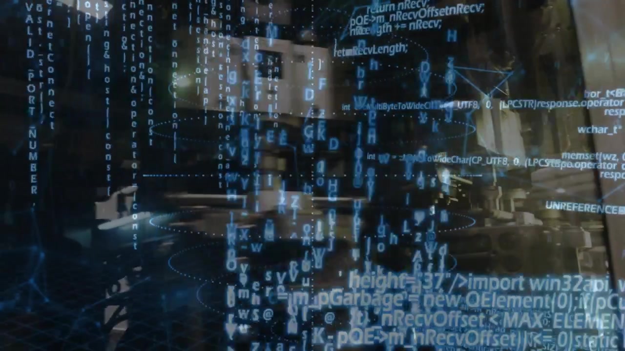 On startup main cylinder emitting rotating holographic rings streaming code for diagnostic overlay