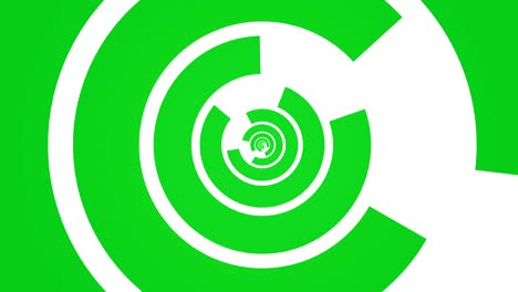 círculo giratorio abstracto geométrico bucle de fondo de movimiento verde blanco