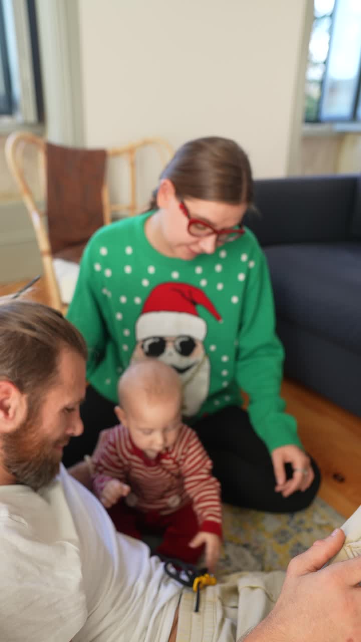 집에서 가족 휴가 모임