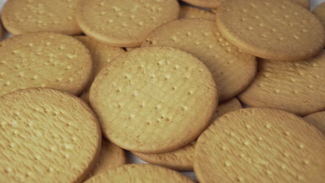 un montón de galletas redondas de cerca