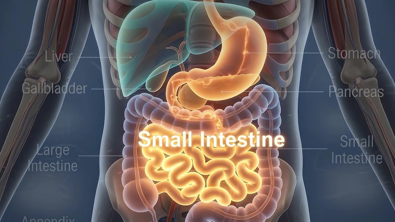 Medical Animation of the Human Digestive System Anatomy