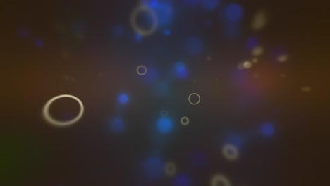 beautiful animation of small and big air bubbles in water in slow motion on blue background making different patterns.