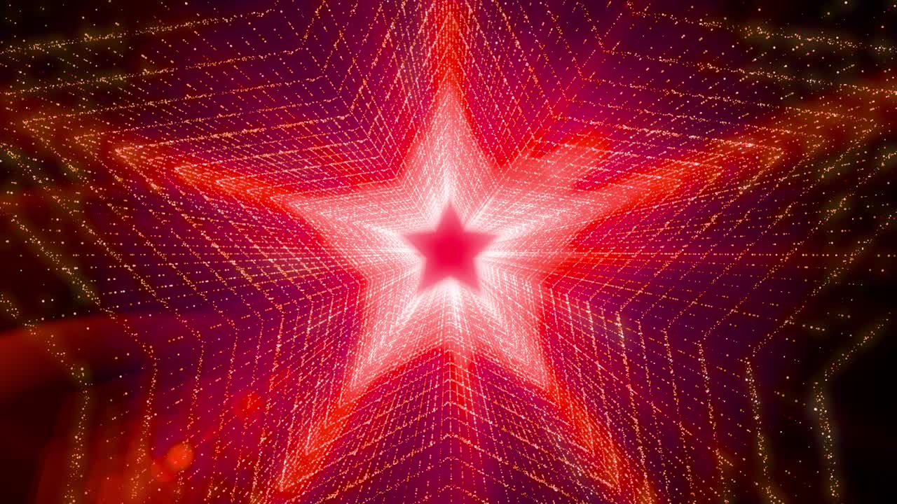 별 모양 빛 빛 스트로크 네온 박이는 입자 루프 애니메이션