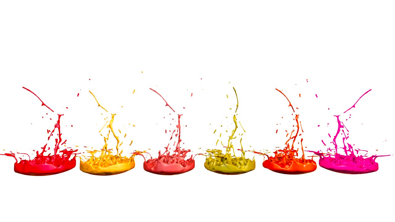 색 배경에 4k에서 페인트 춤의 3d 스플래시: 음악을 재생하는 음악 스피커에 잉크 스플래쉬의 시레이션