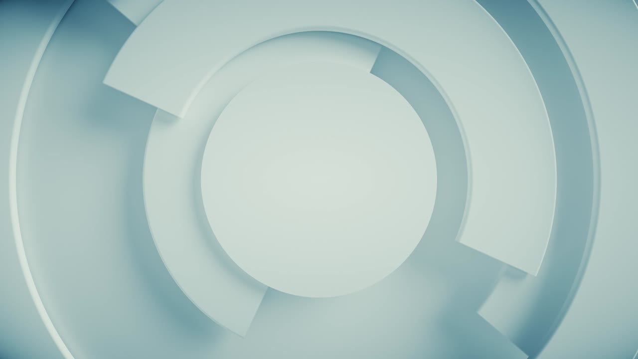 Modern iş videosu arka planı. Dönen daire parçalarıyla 3D doku animasyonu. Spiral yüzey konsepti. Kesintisiz döngünün 3D oluşturması.