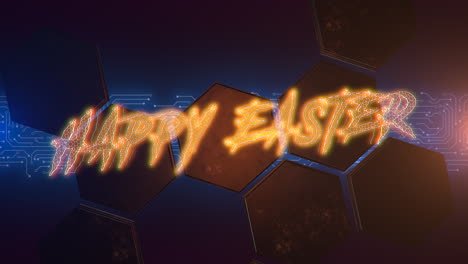 Happy-Easter-with-cyberpunk-hexagons-pattern