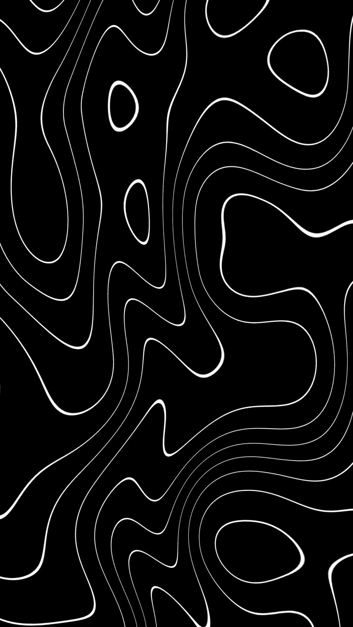 Abstract Motion Graphic with White Wavy Lines on Black Background