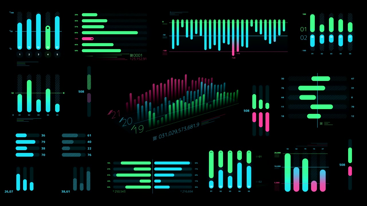 Collection of animated infographic elements
