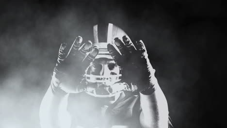 animation of smoke over american football player