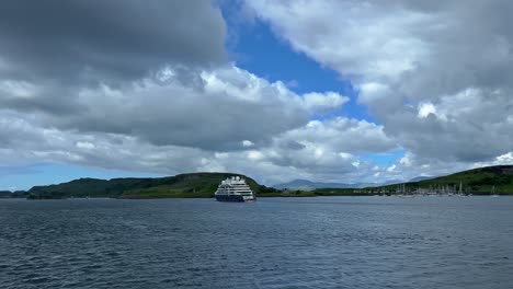 cruise lines exploring the scottish highlands and islands in scotland. wide shot