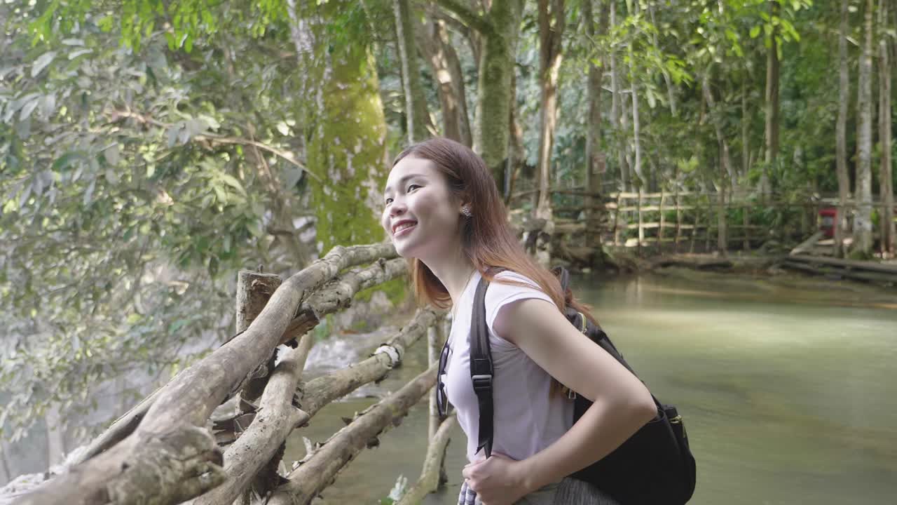Tourist Woman Enjoying View In Her Journey, Slow Motion