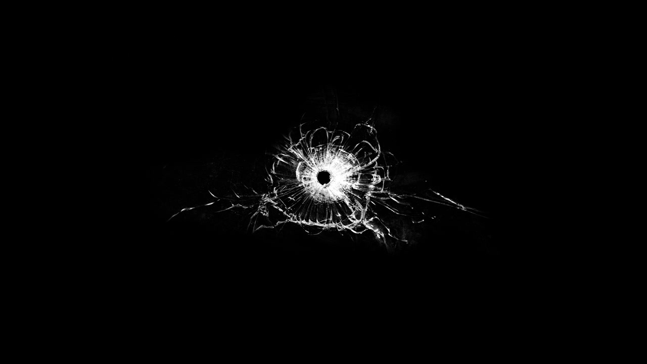 Sharp Bullet Holes,Broken Cracked Damaged Glass on green screen with Alpha channel